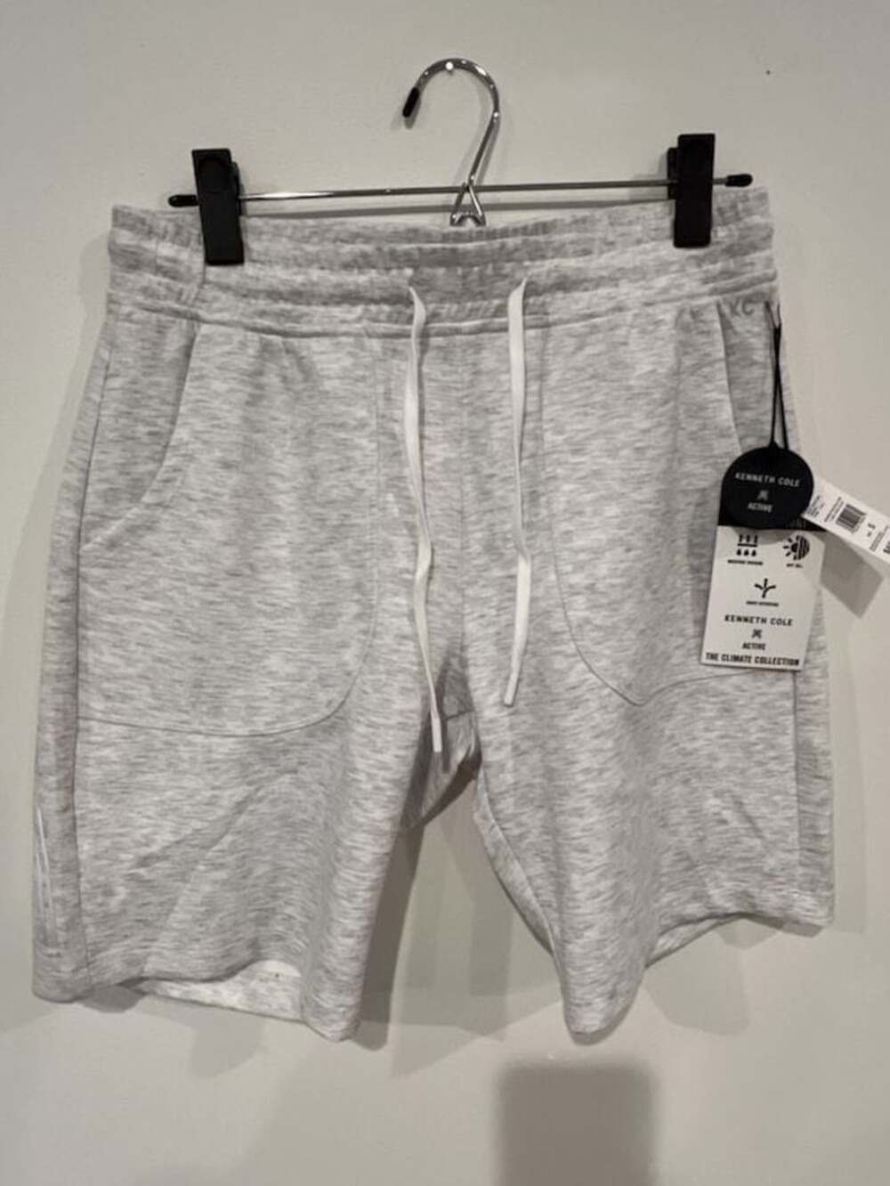 Kenneth Cole Active The Climate Collection Heather Grey Drawstring Sweat Shorts